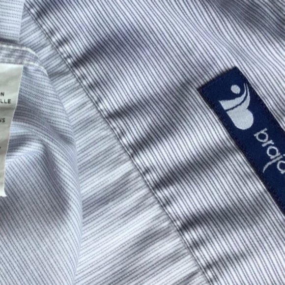 Brajda light gray  pinstripes soft cotton shirt Sz 16 ~ 40 made  in Italy 🇮🇹 - Picture 4 of 11